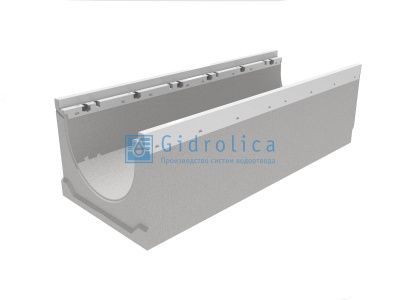 Лоток водоотводный бетонный коробчатый (СО-300мм), с оцинкованной насадкой КU 100.39,9 (30).34,5(27,5) - BGZ-V, № -10-0