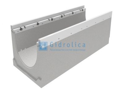 Лоток водоотводный бетонный коробчатый (СО-200мм), с оцинкованной насадкой КU 100.29,8 (20).33,5(26,5) - BGZ-V
